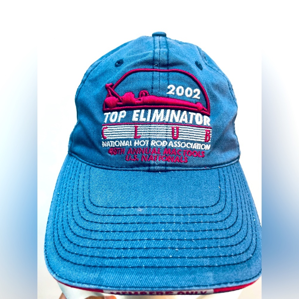 Vintage 2002 NHRA Top Eliminator Club Hat Members Only Mac Tools Blue